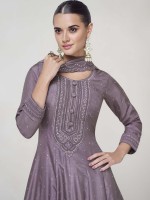 Dusty Purple Premium Silk Anarkali Gown